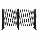 Barrière de chantier extensible 4 m en acier rouge et blanc – BAR4000 | Repliée 42 cm | IDEQUIP