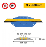 Wheelchair-Accessible Cable Protector CP1031 with PMR Ramps – 40 T | 3 Channels Ø58×52 mm | -20°C to +60°C