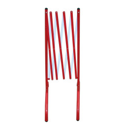Barrière extensible de chantier rouge blanc 2,30m en acier IDEQUIP