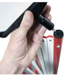 Barrière extensible de chantier rouge blanc 2,30m en acier IDEQUIP