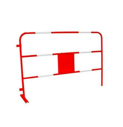 Barrière de chantier mobile rouge blanc en acier | IDEQUIP