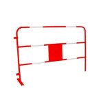 Barrière de chantier mobile rouge blanc en acier | IDEQUIP