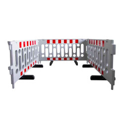 Barrière de chantier plastique modulable 1200 à 2000 mm – IDEQUIP