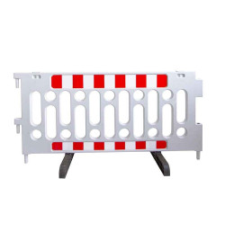 Barrière de chantier plastique avec pieds mobiles