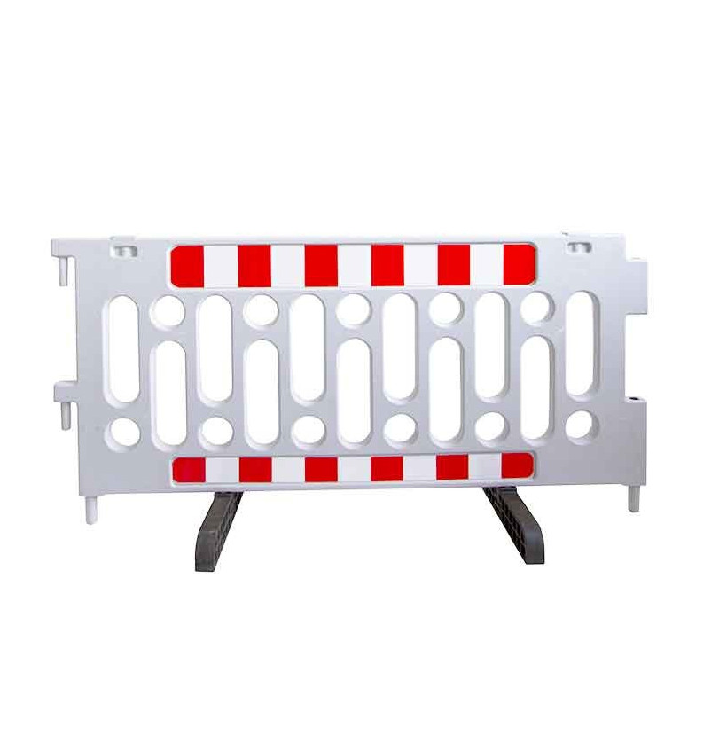 Barrière de chantier plastique avec pieds mobiles