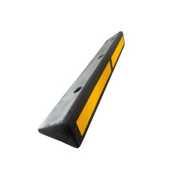 Butée de parking en caoutchouc noir et jaune  | IDEQUIP
