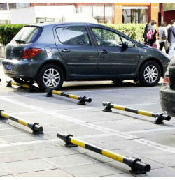 Butée de parking PARKSTEEL VISO en acier avec pieds en fonte