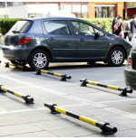Butée de parking en acier avec pieds en fonte | IDEQUIP