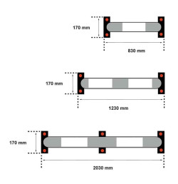 Butée de parking PARKSTEEL VISO en acier avec pieds en fonte