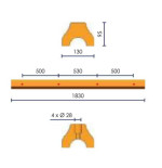 Butée de parking PARKPLACE VISO 1830 mm  | IDEQUIP