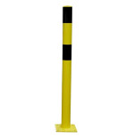 Poteau de protection acier noir/jaune sur platine 1200 mm | IDEQUIP