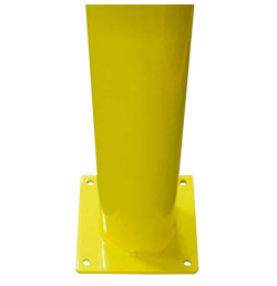 Poteau de protection acier noir/jaune sur platine 1200 mm | IDEQUIP