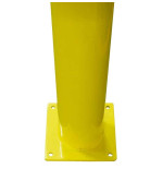 Poteau de protection acier noir/jaune sur platine 1200 mm | IDEQUIP