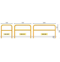 Barrière de protection acier Ø60 mm à sceller  jaune/noir | IDEQUIP