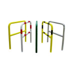 Barrière de protection acier Ø60 mm à sceller  jaune/noir | IDEQUIP