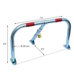 Barrière de Parking Rabattable Ø38 mm Acier Zingué et Base