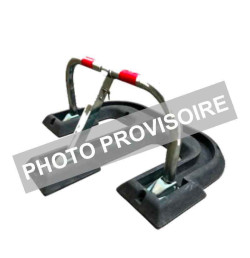 Barrière de parking rabattable Ø50 mm Acier zingué et base caoutchouc