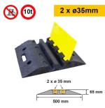 Passe câble caoutchouc | 2 x ø35 mm