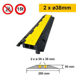 Passe câble caoutchouc | 2 x ø38mm