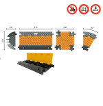 Passe-câble caoutchouc CP1031 3 canaux 58x52 mm – 15 tonnes