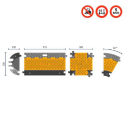 Passe câble caoutchouc | 3 x ø65mm