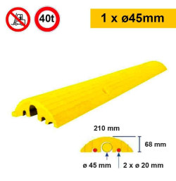 Butée franchissable passe-câble – 3 canaux Ø45 & Ø20 mm