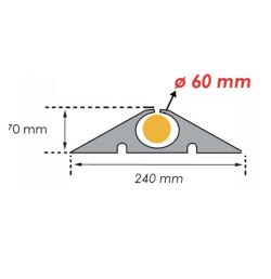 Passe-câble ralentisseur VISO WP240 Ø60 mm – Caoutchouc, 40 tonnes