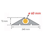 Passe-câble ralentisseur VISO WP240 Ø60 mm – Caoutchouc, 40 tonnes