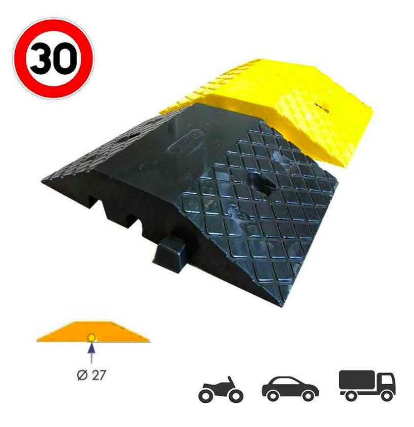 Ralentisseur modulable trapézoïdal – Caoutchouc, 40 tonnes Ralentisseur modulable trapézoïdal – Caoutchouc, 40 tonnes