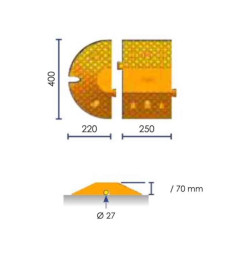 Ralentisseur modulable trapézoïdal SPEED VISO Caoutchouc, 40 tonnes