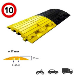 Ralentisseur poids lourds IDEQUIP 70 mm – Caoutchouc vulcanisé 50T