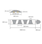 Ralentisseur monobloc 1,83 m – Caoutchouc recyclé, 55 mm