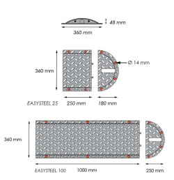 Ralentisseur acier IDEQUIP – 48 mm, 40 tonnes, 1000 ou 250 mm