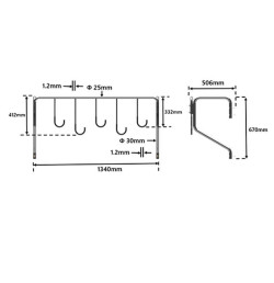 Support mural VELO5W VISO 5 vélos Arceau acier zingué, crochets PVC