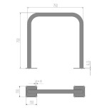 Arceau vélo galvanisé VELO755GAL VISO en U inversé 750x750 mm, tube Ø50 mm