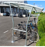 Abri à vélo acier galvanisé Toit polycarbonate 3,5 m | IDEQUIP