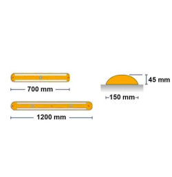 Séparateur de voie franchissable en caoutchouc 700 à 1200 mm | IDEQUIP