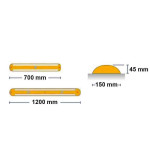 Séparateur de voie franchissable en caoutchouc 700 à 1200 mm | IDEQUIP