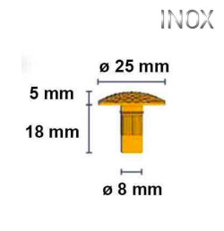 Clou podotactile inox 304 diamanté VISO POD25STR – Ø25 mm