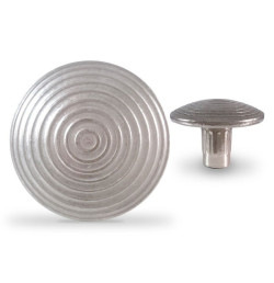 Clou podotactile strié VISO Ø25 mm – Inox, laiton ou aluminium noir