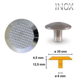 Clou podotactile inox VISO POD35RE – Tête diamant Ø35 mm – Inox 316